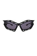 Givenchy Giv Cut Cage Sunglasses in Matte Black & Smoke, view 1, click to view large image.