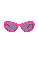 Givenchy Pearl Sunglasses in Shiny Fuxia & Smoke, view 1, click to view large image.
