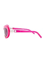 Givenchy Pearl Sunglasses in Shiny Fuxia & Smoke, view 3, click to view large image.