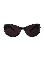Givenchy Oval Sunglasses in Shiny Black, view 1, click to view large image.