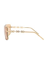 Givenchy 4gem Sunglasses in Shiny Endura Gold & Brown, view 3, click to view large image.