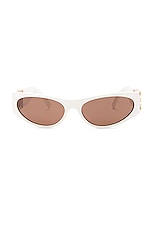 Givenchy 4G Acetate Sunglasses in Shiny White & Brown, view 1, click to view large image.