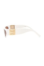 Givenchy 4G Acetate Sunglasses in Shiny White & Brown, view 3, click to view large image.