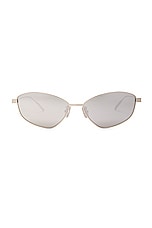 Givenchy GV Speed Sunglasses in Shiny Palladium & Smoke Mirror, view 1, click to view large image.