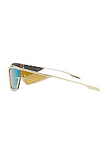 Givenchy Giv Cut Sunglasses in Shiny Endura Gold & Brown Mirror, view 3, click to view large image.