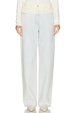 Givenchy Mixed Denim Wide Leg in White & Light Blue, view 1, click to view large image.