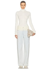 Givenchy Mixed Denim Wide Leg in White & Light Blue, view 5, click to view large image.