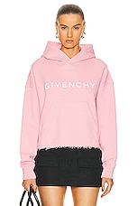 Givenchy Cropped Hoodie Sweatshirt in Flamingo, view 1, click to view large image.