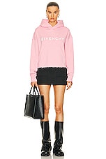 Givenchy Cropped Hoodie Sweatshirt in Flamingo, view 4, click to view large image.