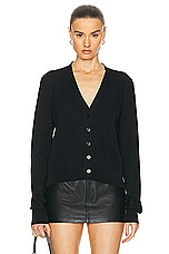 Givenchy V Neck Cropped Cardigan in Black, view 1, click to view large image.