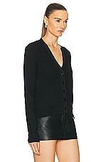 Givenchy V Neck Cropped Cardigan in Black, view 2, click to view large image.