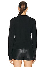 Givenchy V Neck Cropped Cardigan in Black, view 3, click to view large image.