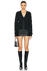 Givenchy V Neck Cropped Cardigan in Black, view 4, click to view large image.