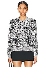 Givenchy Chain Front Pocket Cardigan in Black & White, view 1, click to view large image.