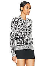 Givenchy Chain Front Pocket Cardigan in Black & White, view 2, click to view large image.