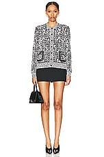 Givenchy Chain Front Pocket Cardigan in Black & White, view 4, click to view large image.