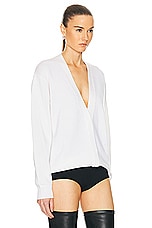 Givenchy V Neck Cardigan in Ivory, view 3, click to view large image.