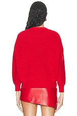 Givenchy Cropped Crewneck Sweater in Red, view 3, click to view large image.