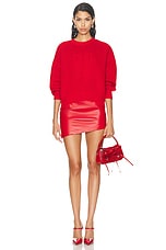 Givenchy Cropped Crewneck Sweater in Red, view 4, click to view large image.