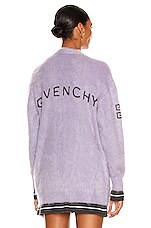 Givenchy 4G Mohair Cardigan in Lilac & Dark Grey | FWRD