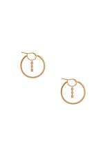 Givenchy 4G Crystal Hoop Earrings in Rose Gold, view 3, click to view large image.