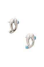 Givenchy Organic Silvery Earrings in Turquoise, view 3, click to view large image.