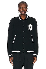 Givenchy Bomber Varsity Jacket in Black, view 2, click to view large image.