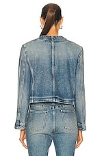 Givenchy Collarless Chain Jacket in Medium Blue, view 3, click to view large image.
