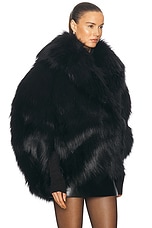 Givenchy Faux Fur Coat in Black, view 3, click to view large image.