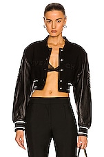 Givenchy Cropped Varsity Jacket in Black & White, view 1, click to view large image.