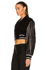 Givenchy Cropped Varsity Jacket in Black & White, view 4, click to view large image.