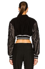 Givenchy Cropped Varsity Jacket in Black & White, view 5, click to view large image.