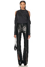 Givenchy Split Leather Pant in Black, view 4, click to view large image.