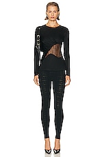 Givenchy Stretch Lace Monogram Legging in Black, view 4, click to view large image.