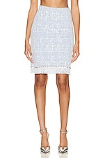 Givenchy Knit Mini Skirt in Blue & White, view 1, click to view large image.