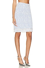 Givenchy Knit Mini Skirt in Blue & White, view 2, click to view large image.