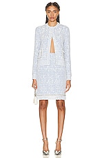 Givenchy Knit Mini Skirt in Blue & White, view 4, click to view large image.