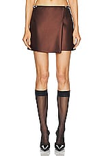 Givenchy Mini Wrap Voyou Skirt in Moka Brown, view 1, click to view large image.