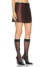 Givenchy Mini Wrap Voyou Skirt in Moka Brown, view 2, click to view large image.