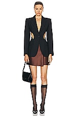Givenchy Mini Wrap Voyou Skirt in Moka Brown, view 5, click to view large image.