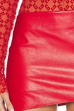 Givenchy Asymmetric Mini Skirt in Red, view 6, click to view large image.