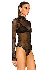 Givenchy 4G Jacquard Bodysuit in Black, view 3, click to view large image.