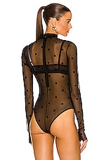 Givenchy 4G Jacquard Bodysuit in Black, view 4, click to view large image.