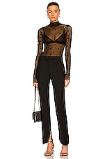 Givenchy 4G Jacquard Bodysuit in Black, view 5, click to view large image.