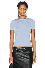 Givenchy Short Sleeve Top in Baby Blue, view 1, click to view large image.