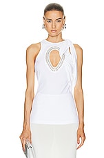 Givenchy Embroidered Halter Top in White, view 1, click to view large image.