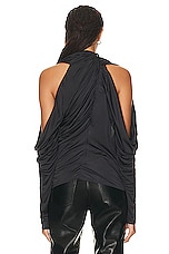 Givenchy Draped Long Sleeve Top in Dark Grey, view 4, click to view large image.