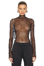 Givenchy Long Sleeve Bodysuit in Dark Brown, view 1, click to view large image.