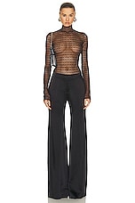 Givenchy Long Sleeve Bodysuit in Dark Brown, view 5, click to view large image.