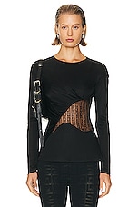 Givenchy 4G Lace Cut Out Top in Black, view 1, click to view large image.